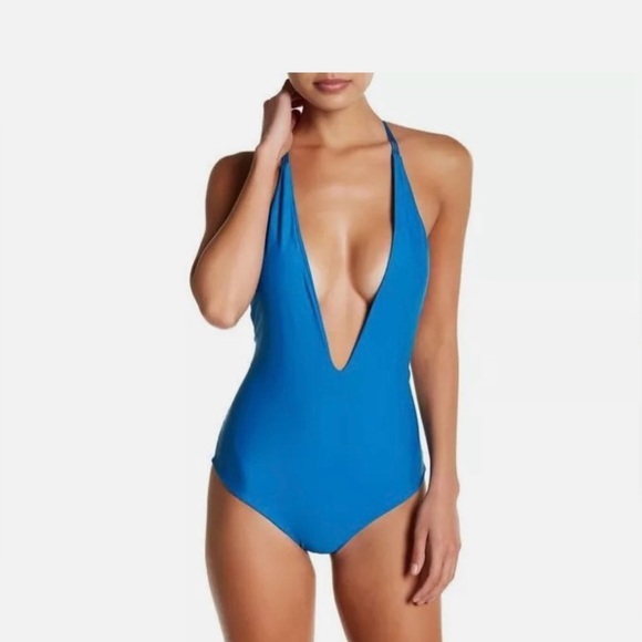 Mikoh Other - Mikoh blue deep plunge one piece swimsuit size small